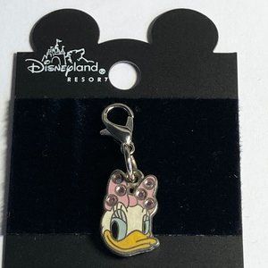 Vintage Disney Daisy Duck Charm Clip On For Bracelet Zipper Pull Purse Crystals